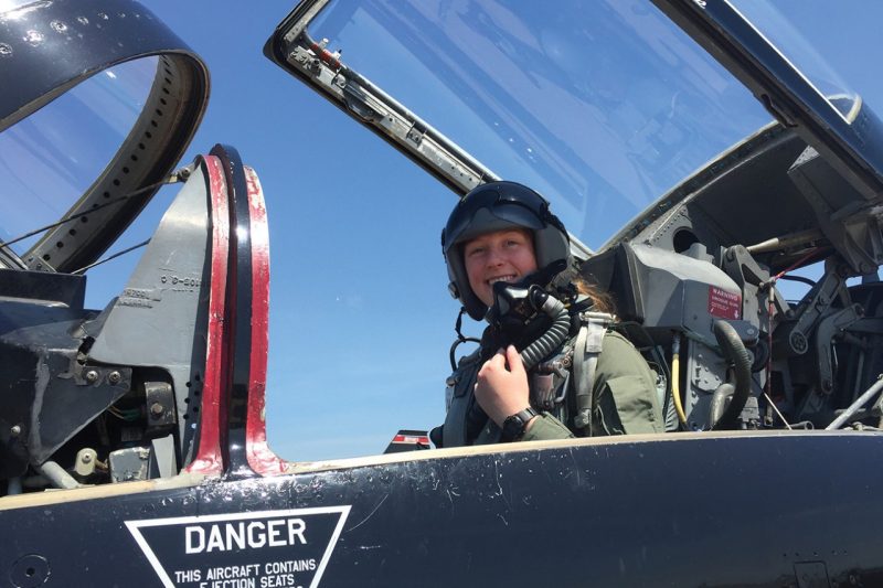 Cadet Michaela Albright ‘19 flew in a T-38 with the 192 Operations Group of the Virginia Air National Guard. 