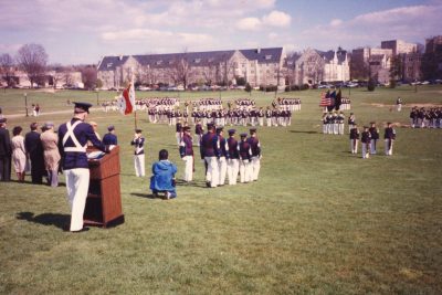 The Corps of Cadets change of command ceremony in 1990.