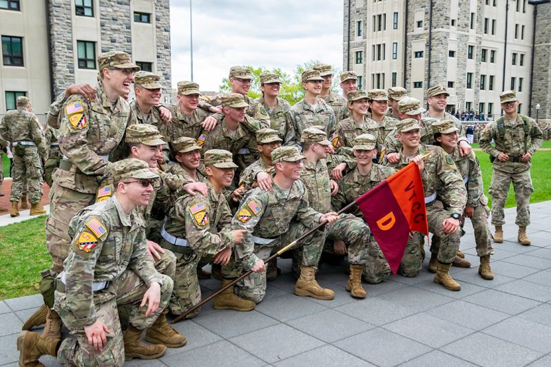 First-year cadets in Delta Company pose for a group photo.