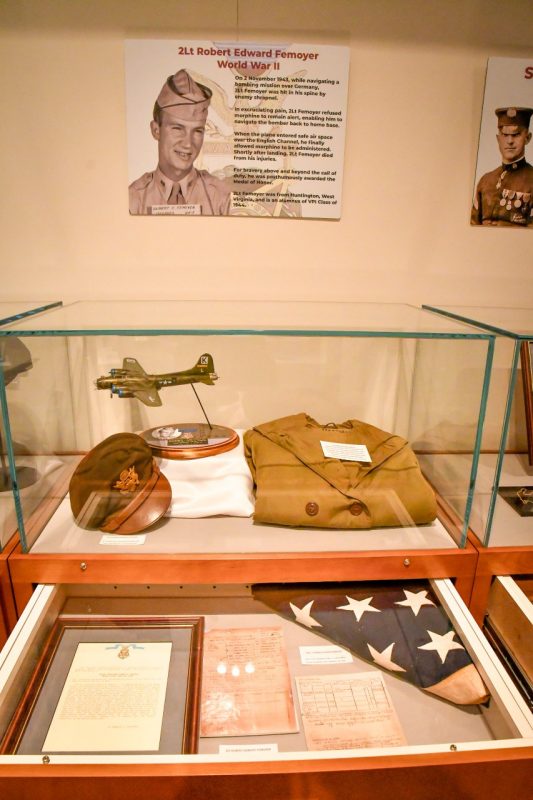 A display on Medal of Honor recipient Robert Femoyer. 