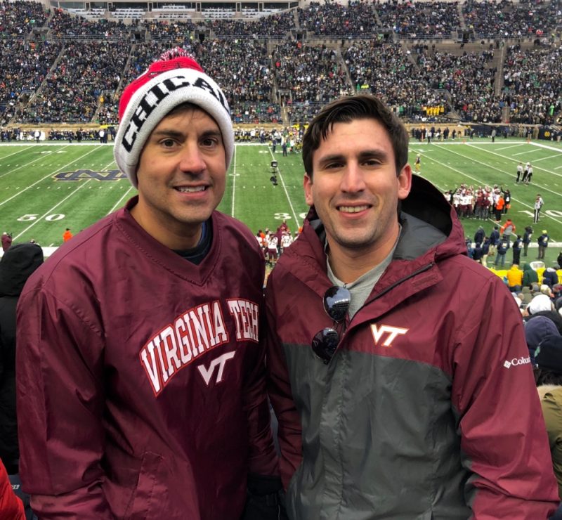 Parker S. Manning C’18 and his brother in Lane Stadium.