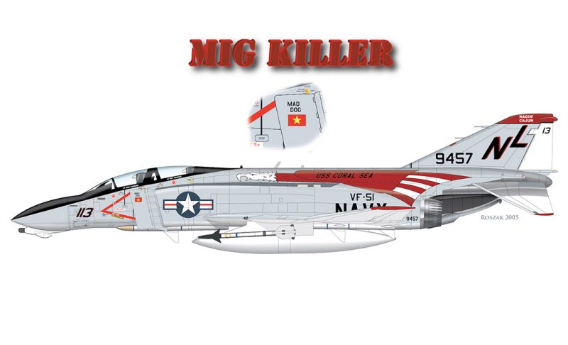 “Mad Dog” Copeland’s F-4B Phantom II USS Coral Sea, June, 11, 1972