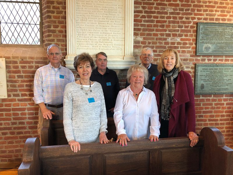 A group of E’66 are pictured at Memorial Church at Jamestown Island in Williamsburg, Virginia. 