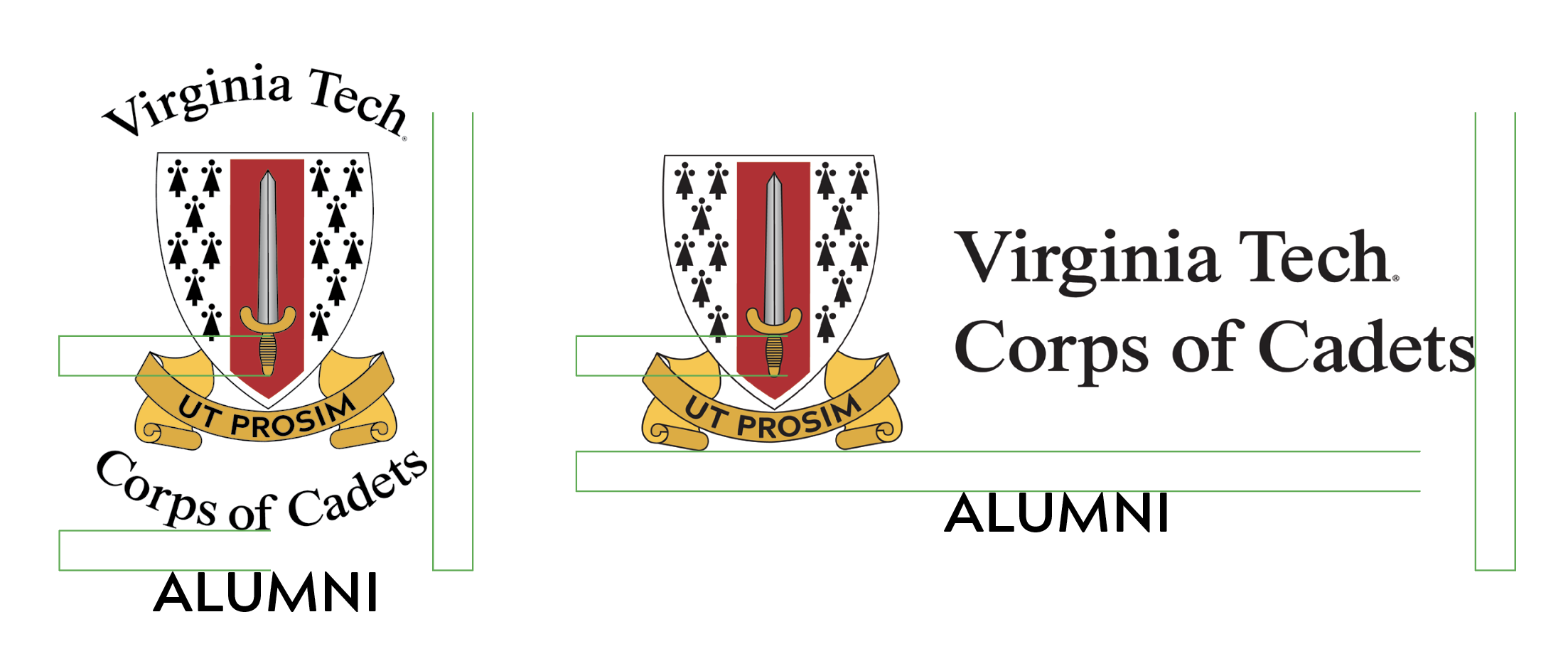 Corps Alumni logo with usage details