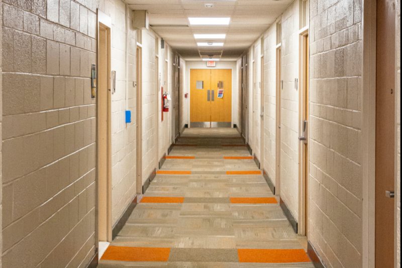 A hallway in West Eggleston Hall.
